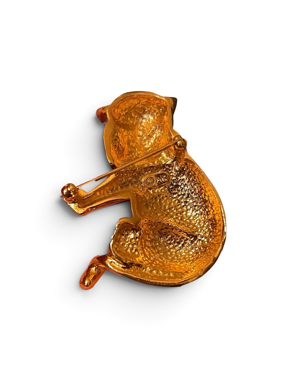 Vintage Anne Klein “Sleeping Kitty” Gold-Tone Brooch - Picture 5 of 5